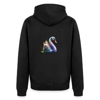 CYGNE MAJESTUEUX - Veste à capuche bio Premium Unisexe - noir - Dos - Nico (187cm)