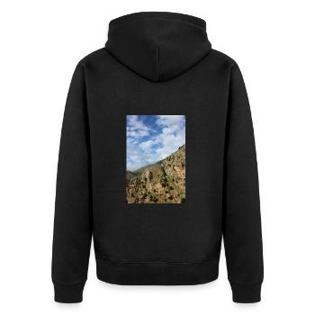 Montagnes de montagne Paysage de montagne Poster - Veste à capuche bio Premium Unisexe - noir - Dos - Nico (187cm)