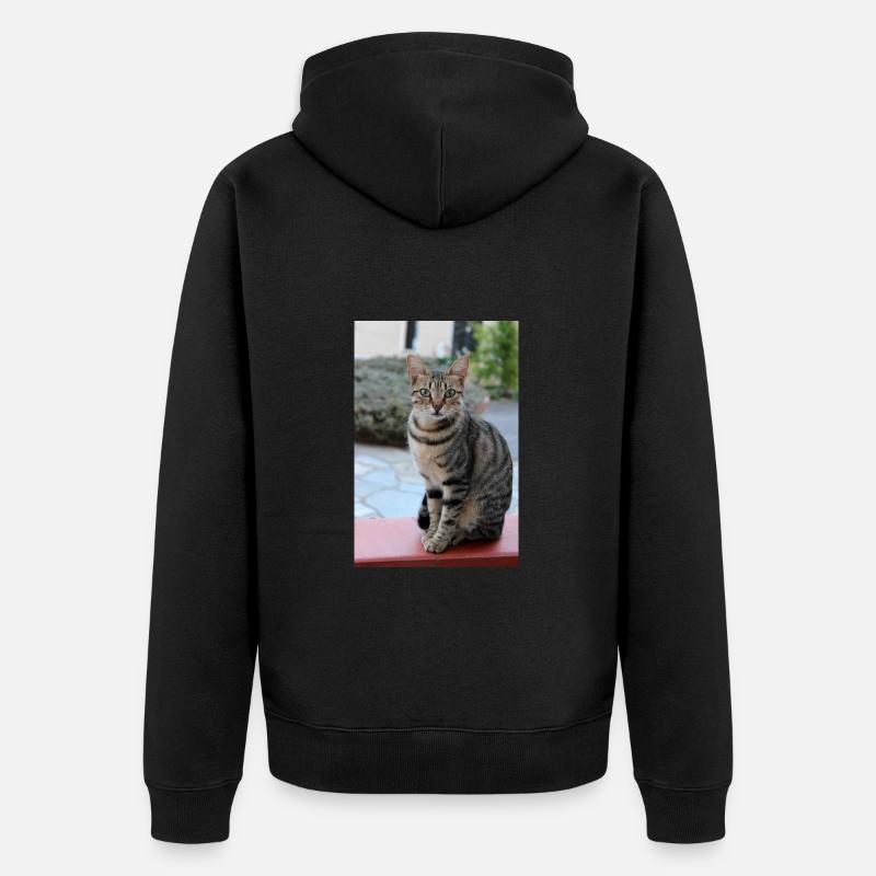 chat, chaton - Veste à capuche bio Premium Unisexe - noir