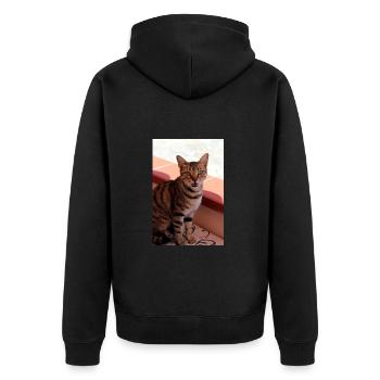 chat, chaton - Veste à capuche bio Premium Unisexe - noir - Dos - Nico (187cm)