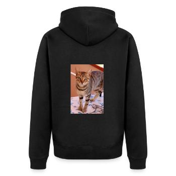 chat, chaton - Veste à capuche bio Premium Unisexe - noir - Dos - Nico (187cm)