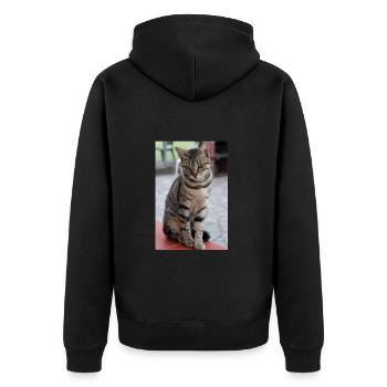 chat, chaton - Veste à capuche bio Premium Unisexe - noir - Dos - Nico (187cm)