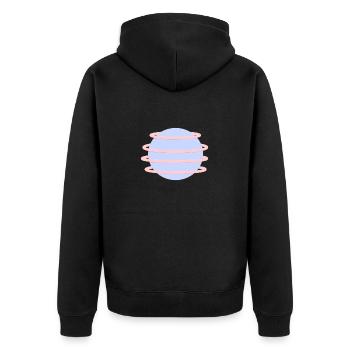 Retro orb simple design for art purists! - Unisex Premium Organic Zip Hoodie - black - Back - Nico (187cm)