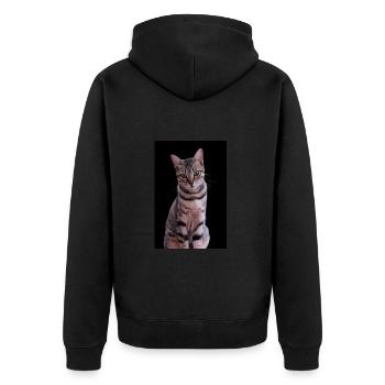 Chat chat chaton doux - Veste à capuche bio Premium Unisexe - noir - Dos - Nico (187cm)