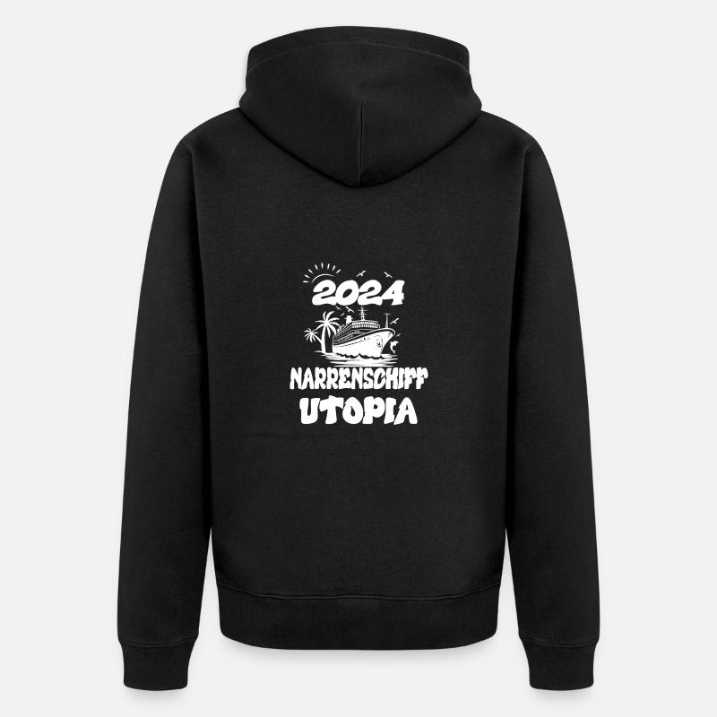 Narrenschiff Utopia - Unisex Premium Bio Zip Hoodie - Schwarz