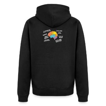 Cyclisme - Anatomie du cerveau d’un cycliste - Veste à capuche bio Premium Unisexe - noir - Dos - Nico (187cm)