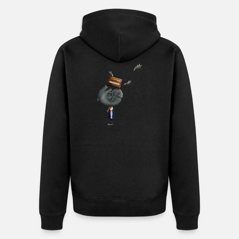 Elephant On The Head - Veste à capuche bio Premium Unisexe - noir