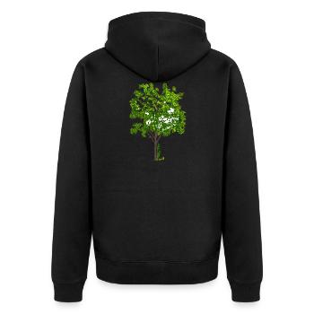 Baum - Unisex Premium Bio Zip Hoodie - Schwarz - Hinten - Nico (187cm)