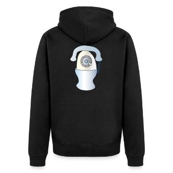 Téléphone Egg | Téléphone rétro | Récepteur Téléphone | mobile - Veste à capuche bio Premium Unisexe - noir - Dos - Nico (187cm)