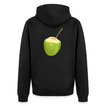 Kokosnuss Milch - Unisex Premium Bio Zip Hoodie - Schwarz - Hinten - Nico (187cm)