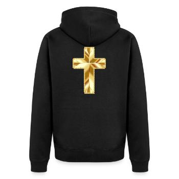 god god church church bible bible wedding wedding sign - Unisex Premium Organic Zip Hoodie - black - Back - Nico (187cm)