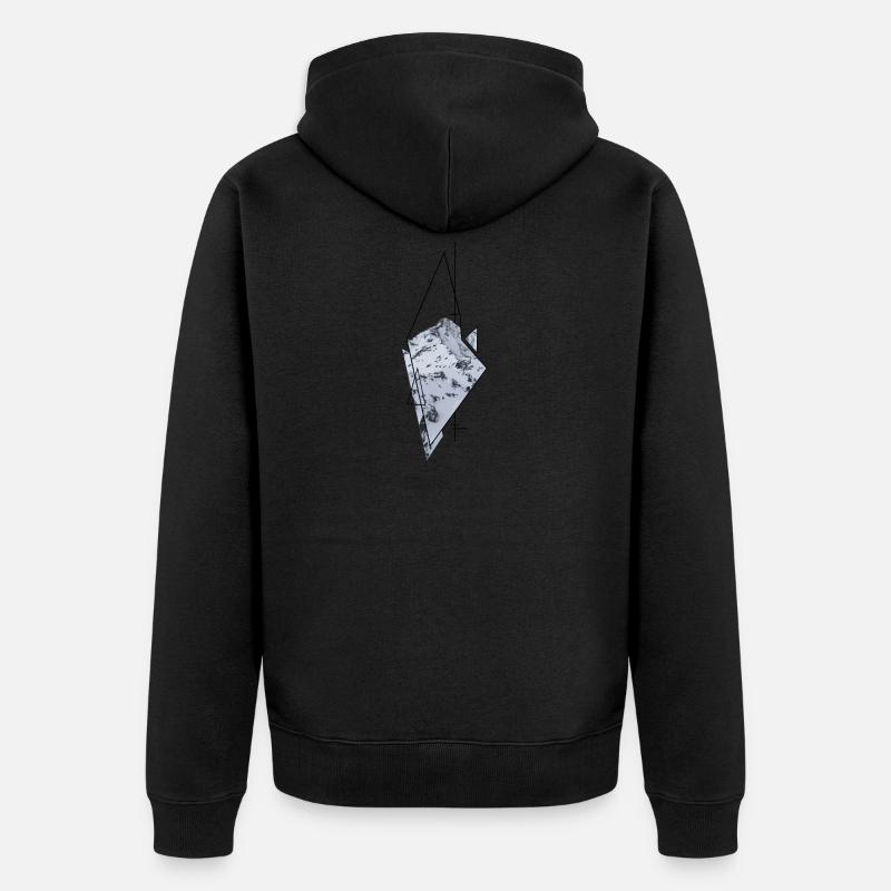 Berg Grafik Muster - Unisex Premium Bio Zip Hoodie - Schwarz