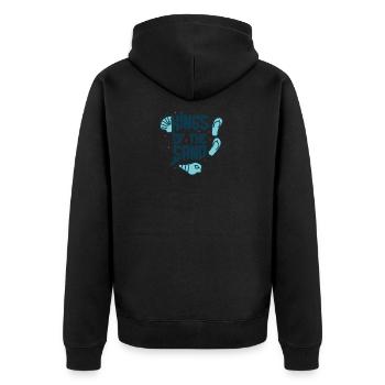 King of the Sand / Sun / Vacation / Palm Beach - Unisex Premium Organic Zip Hoodie - black - Back - Nico (187cm)