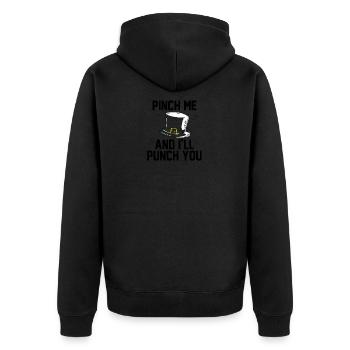 Saint Patrick's Day Kobold Kleeblatt grün Geschenk - Unisex Premium Bio Zip Hoodie - Schwarz - Hinten - Nico (187cm)