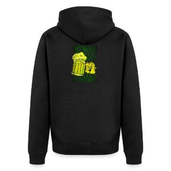 Irisch meine Leber schmerzt Bier trinken Geschenk - Unisex Premium Bio Zip Hoodie - Schwarz - Hinten - Nico (187cm)
