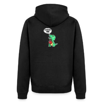 Dinosaure cadeau rugir coeur valentine animal - Veste à capuche bio Premium Unisexe - noir - Dos - Nico (187cm)