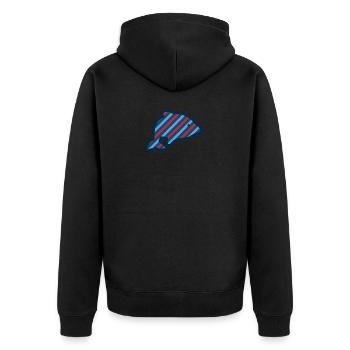 bunter Fisch Regenbogen Wasser Delphin Hai Wal - Unisex Premium Bio Zip Hoodie - Schwarz - Hinten - Nico (187cm)