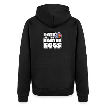 I have eaten all easter eggs gift bunny - Unisex Premium Organic Zip Hoodie - black - Back - Nico (187cm)