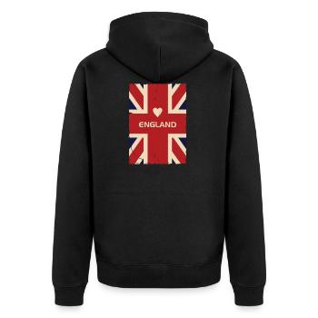 J'aime l'Angleterre - Veste à capuche bio Premium Unisexe - noir - Dos - Nico (187cm)