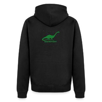 Herbivore dinosaur vegetarian animal large dead - Unisex Premium Organic Zip Hoodie - black - Back - Nico (187cm)