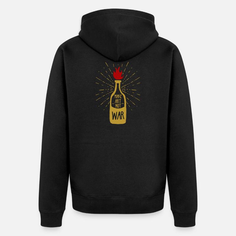 Make art not war - Unisex Premium Organic Zip Hoodie - black