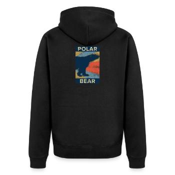 Polar bear bears polar bear gift vintage animal - Unisex Premium Organic Zip Hoodie - black - Back - Nico (187cm)