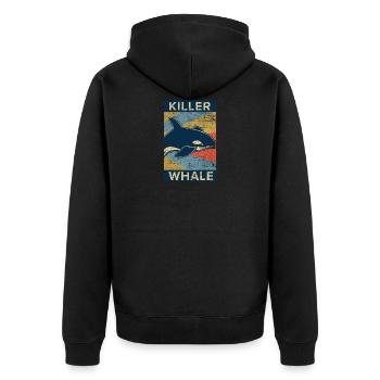 Orque, orque, poisson, orque, dauphin, animal - Veste à capuche bio Premium Unisexe - noir - Dos - Nico (187cm)