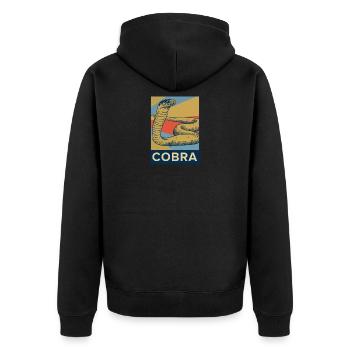 Serpent de cobra cadeau de langue nature colorée vintage - Veste à capuche bio Premium Unisexe - noir - Dos - Nico (187cm)