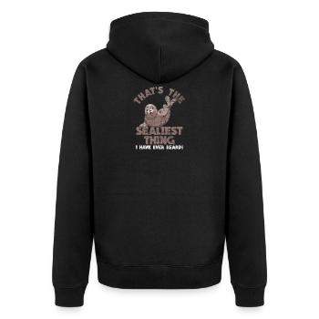 Phoe drôle rengaine cadeau vintage océan mer - Veste à capuche bio Premium Unisexe - noir - Dos - Nico (187cm)