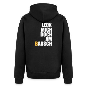 Lick me at the perch - anglers - fishing - fish - Unisex Premium Organic Zip Hoodie - black - Back - Nico (187cm)
