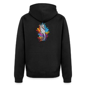 Hippocampe hippocampe poisson mer océan cadeau - Veste à capuche bio Premium Unisexe - noir - Dos - Nico (187cm)