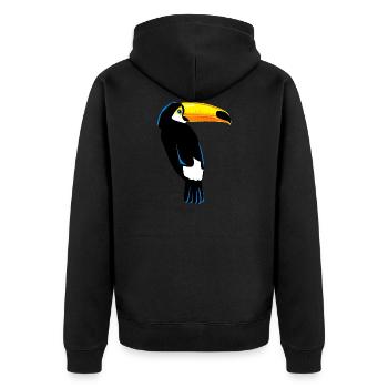 Toucan Bird Exotic - Tucan Design Exotique - Veste à capuche bio Premium Unisexe - noir - Dos - Nico (187cm)
