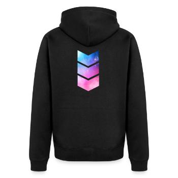 Glitzer und Glamour Pink Geschenk Geschenkidee - Unisex Premium Bio Zip Hoodie - Schwarz - Hinten - Nico (187cm)