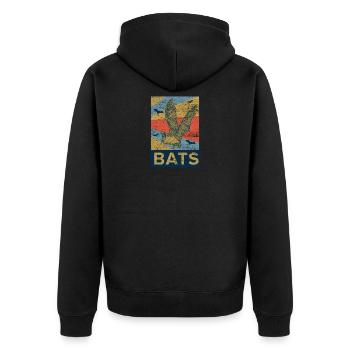 Bat Wings Vampire Halloween Gift Animal - Unisex Premium Organic Zip Hoodie - black - Back - Nico (187cm)