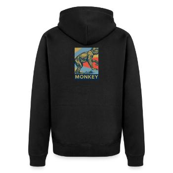 Monkey primate chimpanzee gorilla animal gift - Unisex Premium Organic Zip Hoodie - black - Back - Nico (187cm)