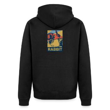 Lapin oreille pop art cadeau pâques animal rebond amusement - Veste à capuche bio Premium Unisexe - noir - Dos - Nico (187cm)