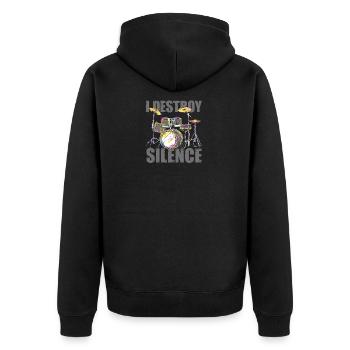 Drummer Drummer Musical Instrument Musician - Unisex Premium Organic Zip Hoodie - black - Back - Nico (187cm)