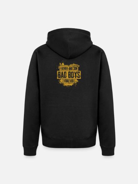 Padre figlio migliori amici vita pugno famiglia papà - Felpa con cappuccio ecologica premium unisex - nero