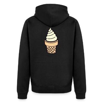 Soft ice cream with waffle vanilla - Unisex Premium Organic Zip Hoodie - black - Back - Nico (187cm)