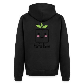 Tofu Vegan Bio Oeko - Veste à capuche bio Premium Unisexe - noir - Dos - Nico (187cm)