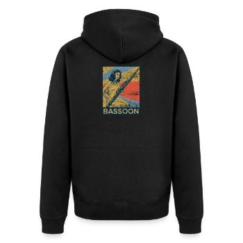 bassoon - Unisex Premium Organic Zip Hoodie - black - Back - Nico (187cm)