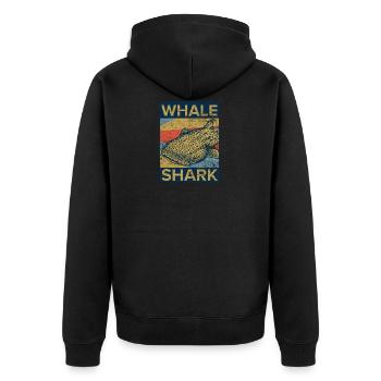Requin-baleine rétro - Veste à capuche bio Premium Unisexe - noir - Dos - Nico (187cm)