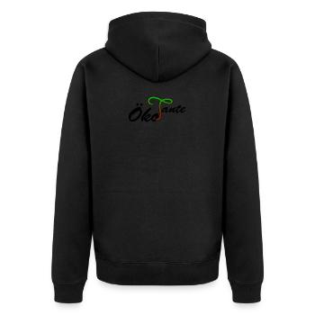 OekoTante Öko Tante - Geschenkidee Geschenk - Unisex Premium Bio Zip Hoodie - Schwarz - Hinten - Nico (187cm)