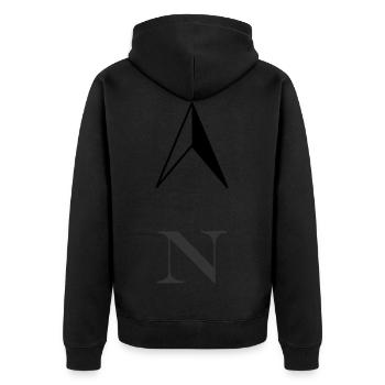 Nord Symbol Kompass schwarz - Unisex Premium Bio Zip Hoodie - Schwarz - Hinten - Nico (187cm)