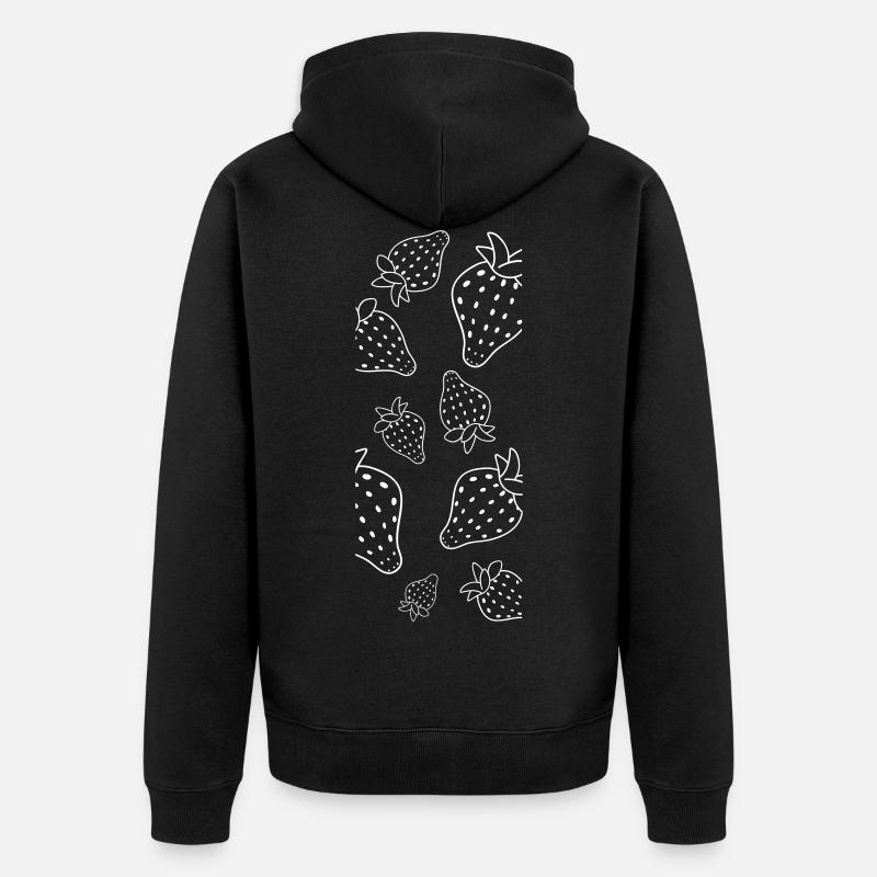 Erdbeere Erdbeeren - Unisex Premium Bio Zip Hoodie - Schwarz