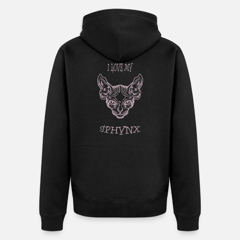 Chat nu Sphynx chat - Veste à capuche bio Premium Unisexe - noir