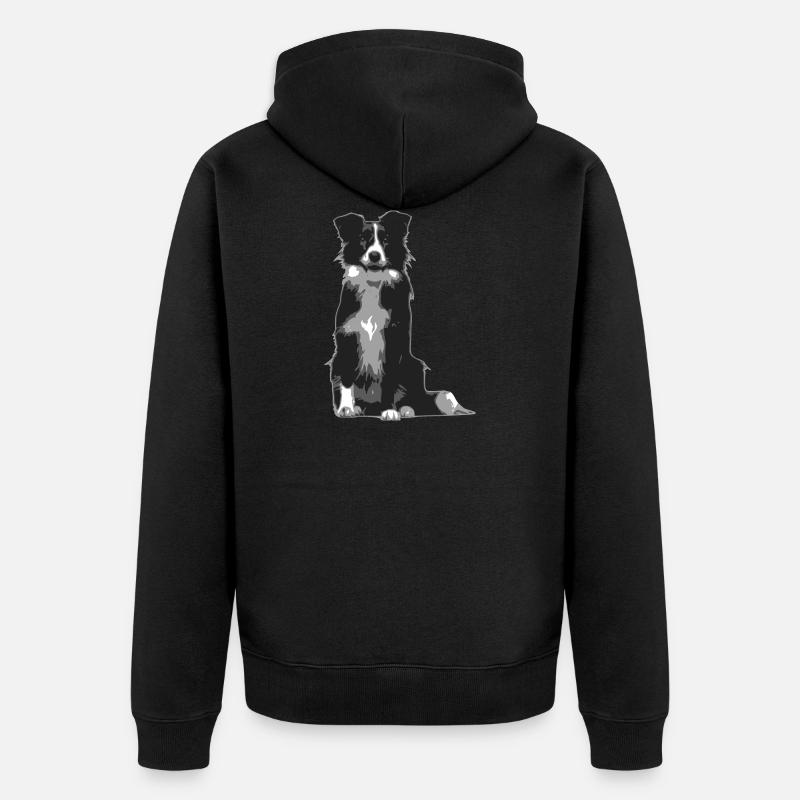 Silhoette border collie - Veste à capuche bio Premium Unisexe - noir