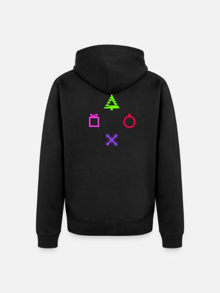Gamer Console Buttons - Christmas Edition - Unisex Premium Organic Zip Hoodie - black