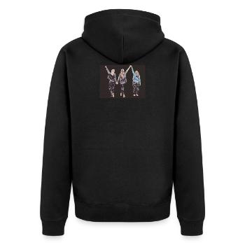 Design three girlfriends in pop art style dark - Unisex Premium Organic Zip Hoodie - black - Back - Nico (187cm)