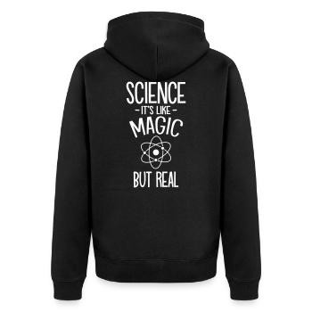 Science It s Like Magic But Real - Veste à capuche bio Premium Unisexe - noir - Dos - Nico (187cm)